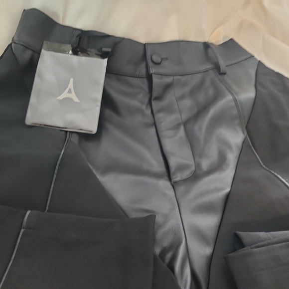 GORGEOUS Vegan Leather &Woven Trousers - Picture 7 of 16